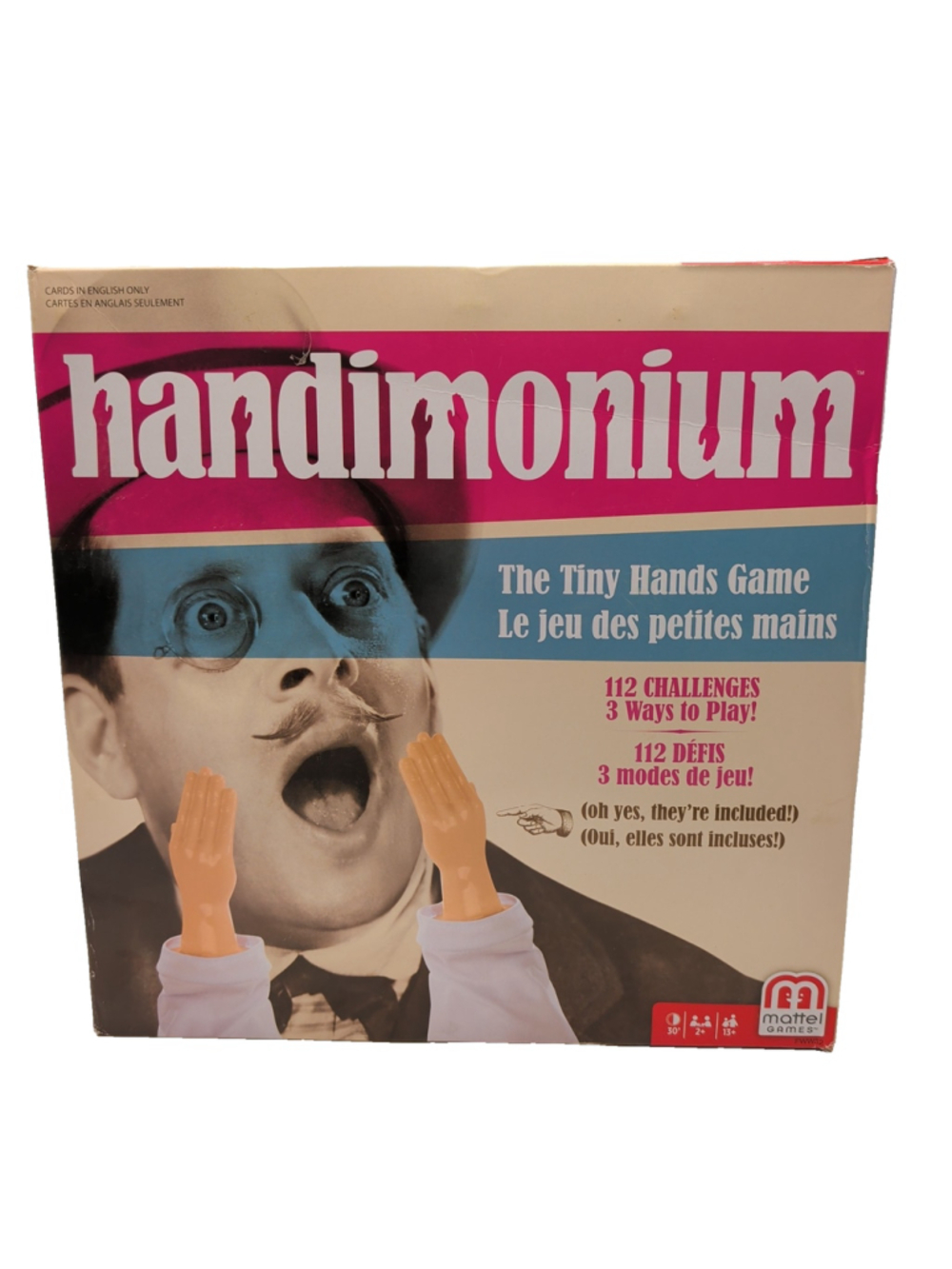Handimonium: The Tiny Hands Game with 4 Tiny Hands New Rare Mattel Board Game